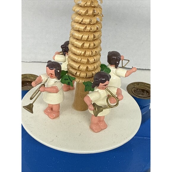 Vtg German Carousel Spinning Windmill Wood Richard Glasser Angel Band Erzgebirge - Picture 4 of 12